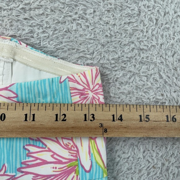 Lilly Pulitzer Strapless Dress‎ Womens 2 Blue Pink Floral Bow Back Sundress Mini - Picture 6 of 10